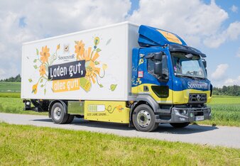 Zu sehen ist der E-LKW von SONNENTOR | © SONNENTOR